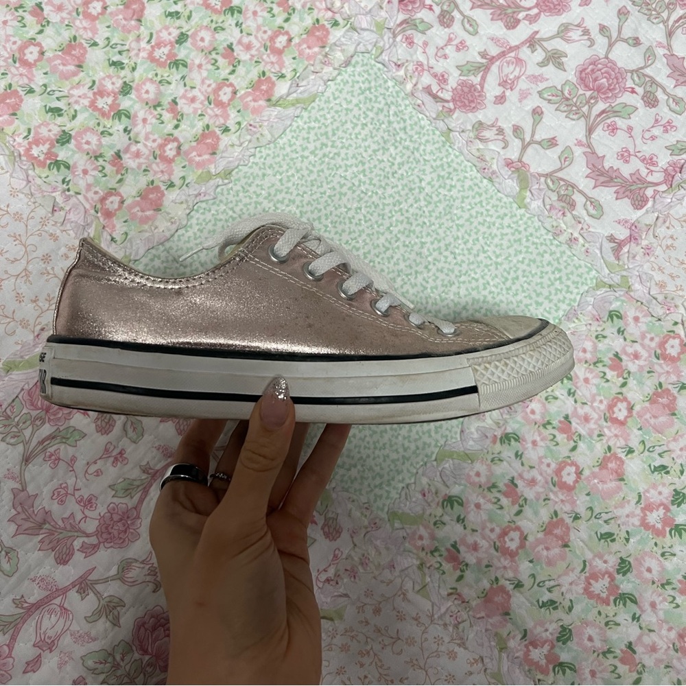 Rose Gold Low-Top Converse (Women’s 8.5)